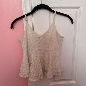 Small Lacey white Garage tank top
